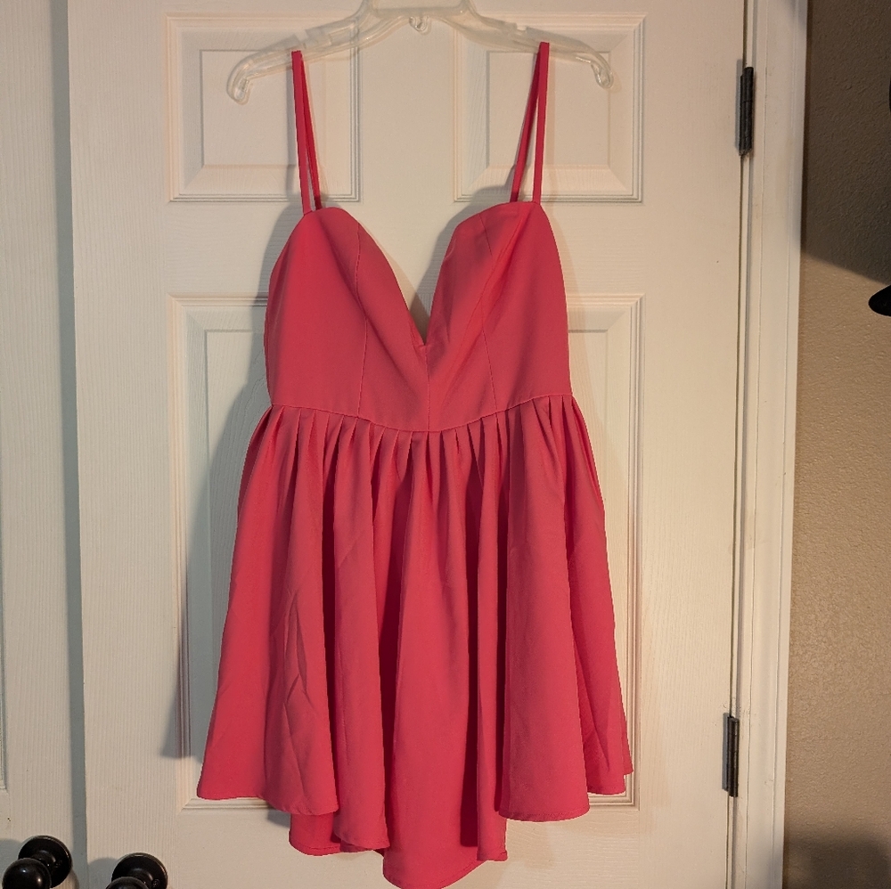NWT NBD Now And Forever Bright Bubblegum Pink Mini Dress Size L - Picture 2 of 8